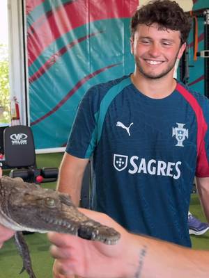 João Neves a fazer novos amigos 😂🐊 #VaiDarPortugal  João Neves making new friends 😂🐊 #ItsPortugalTime