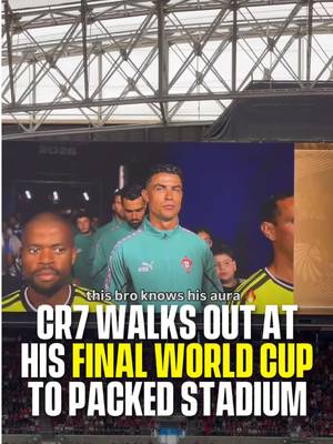 ⚽Cristiano Ronaldo walking out at the FIFA World Cup 2026 opener in Houston, Texas. No matter who you support, you have to respect this walk.  (@1mohina via IG) #Pubity #RoadTo19M 