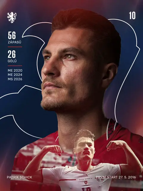 Po deseti letech v národním dresu se Patrik Schick rozhodl uzavřít svou reprezentační kariéru. Zanechal za sebou nezapomenutelné góly i momenty, na které budou čeští fanoušci ještě dlouho vzpomínat. Děkujeme za každý zápas, každý gól i hrdost, se kterou jsi reprezentoval Českou republiku. 🇨🇿