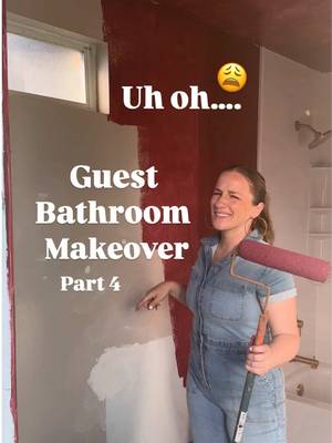 Is the ceiling too much?! 😬 or do we like it?? #bathroommakeover #bathroomremodel #bathroomrenovation #bathroom #homerenovation 