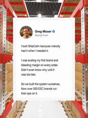 Lost margin on every order and had zero idea why. So we built the system that fixed it. Now 200+ brands run on it. Follow if you're scaling D2C.