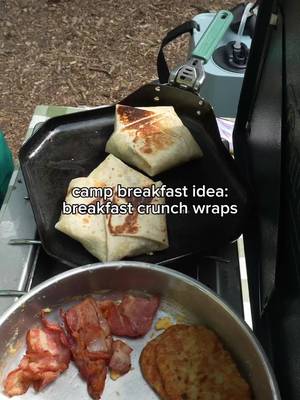 Breakfast crunchwraps might be my favorite camping breakfast. 🥓🌯 Crispy on the outside, packed with bacon, eggs, cheese, and hash browns, and surprisingly easy to make at camp. These are definitely going to be on repeat all summer.