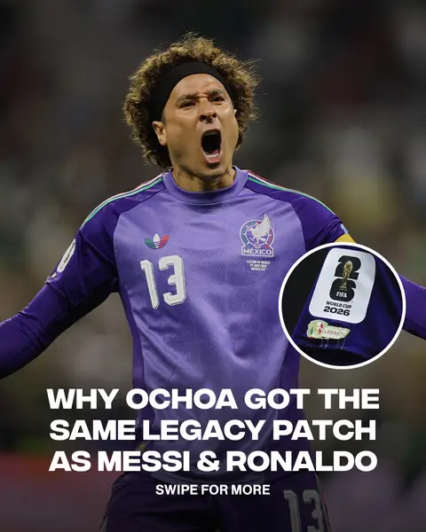‘Legacy, Legacy, Legacy, Legacy’ 🏆 Guillermo Ochoa’s 2026 World Cup campaign took an unexpected turn when FIFA reversed its stance to award him the special Legacy patch reserved for icons like Lionel Messi and Cristiano Ronaldo. The honor, recognizing long term World Cup involvement, sparked debate over eligibility before ultimately celebrating his rare longevity. [📸: via/ GettyImages]