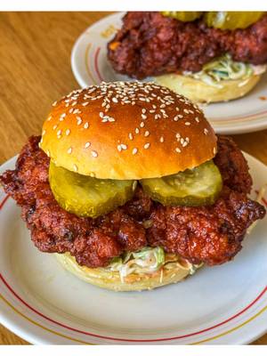 Double-fried chicken, coated in a sticky gochujang glaze, tucked inside my legendary burger buns. Meet my Korean fried chicken sandwich. Sweet, spicy, crispy, messy. Exactly how a fried chicken sandwich should be. Ever since moving to New Jersey, I've been spoiled by the incredible Korean food scene around us. Korean fried chicken has always been one of my favorite versions of a fried chicken sandwich, so I finally made my own using @Organic Valley buttermilk for the marinade and finished it with Organic Valley butter for that glossy, sticky glaze that brings everything together. Comment KOREAN and I'll send you the recipe.