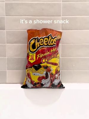 crunchy Cheetos are shower snacks and we will not take any questions thank you