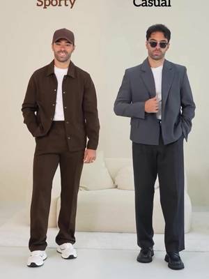 Team sporty or team casual? - Structured Fleece Coaches Jacket - Structured Fleece Pintuck Slim Flare Sweatpants - Baggy Inverted Details Indent Pleated Trouser - Gabardine Boxy Cropped Single Breasted Blazer