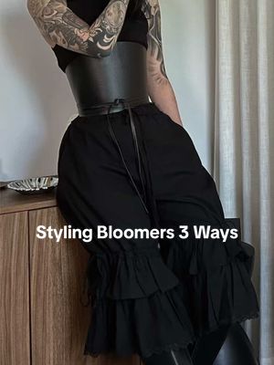 Next challenge: style the long sleeve top 3 ways 🖤🖤🖤 #chic #bloomers #chicstyle #outfitinspo 