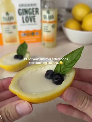 Your @Costco Wholesale haul just got sweeter🍋 Ginger Love is $4 OFF at Costco for a limited time, making it the perfect excuse to try this bright, creamy Lemon Ginger Love Posset. Save this recipe for your next summer gathering✨ Full Recipe INGREDIENTS: • 1/4 c Suja Ginger Love • 1/2 c heavy whipping cream • 1/4 c sugar • 2 lemon shells • fresh basil & blueberries for garnish PREPERATION: 1. Combine heavy cream + sugar in a small saucepan 2. Bring to a gentle boil until sugar dissolves 3. Simmer for about 3 minutes, stirring frequently 4. Remove & let cool for 3 minutes 5. Whisk in Ginger Love, let set for 5 minutes 6. Cut lemons in half & scoop out insides 7. Pour into lemon shells & chill for at least three hours 8. Garnish with fresh basil & blueberries, enjoy! @Sarah Mason 