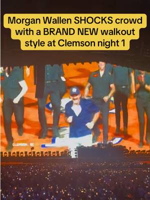 A NEVER BEFORE SEEN walkout style was debuted by Morgan Wallen at his first stop in Clemson, South Carolina 👀🔥  In his second year of doing these walkouts at the start of each show, this is by far the most unique one Morgan has shown his fans so far  #TickPick #morganwallen #morganwallenwalkout #morganwallenconcert 
