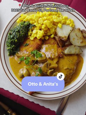 Otto makes the schnitzel. His wife Anita makes the desserts. So they call it Otto & Anita’s.  📍 Otto & Anita’s Schnitzelhaus 3025 SW Canby St, Portland, OR 97219 Follow me for more big-hearted stories about people and food. ❤️