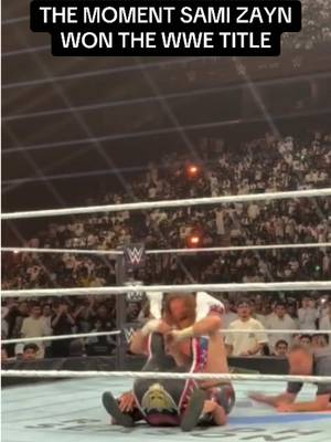 After 10 tries, Sami Zayn finally holds the WWE title 🏆 #WWENOC (via @turki) 