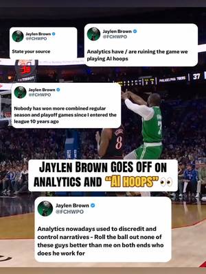 Jaylen Brown responded after Bobby Marks relayed that an “analytics guy” believes JB is the 7th best player on a team 😳 (via @SiriusXM Sports) #NBA #basketball #celtics #jaylenbrown #nbabasketball