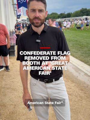 An image of a Confederate flag was removed after appearing in the North Carolina pavilion of the "Great American State Fair." CNN's Gabe Cohen reports.