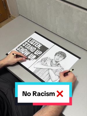 Every stroke is a stand against racism ✏️ ❌ #NoRacism