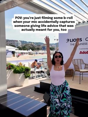 Out of all the footage I captured at Cannes Lions… this accidental one is the most valuable. I’m pretty sure it’s you 👀 So many times this week I introduced the type of content I make and ended with “you know, the boring stuff.” Even though we’re literally in a conference desperate to talk about the creator economy (so they should think my stuff is the fun stuff!!!) And the reality is, the story I was telling myself was a lot of “do I even deserve to be here” or “everyone here is so much cooler and more accomplished than me.” Respectfully, F that. I’ve done so much work over the nearly 15 years in world of creators, advertising, content. My content IS COOL AND VALUABLE and showing up her has helped hundreds of thousands. The story I’m going to start telling myself after this… is going to be way bigger than anything I’ve told myself before 👏 #canneslions #creatoreconomy