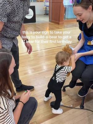 the way he MELTED in the bear 🧸🥹 he loves it so much! @Build-A-Bear Workshop  Every birthday your child gets to “pay their age”  #buildabear #firstbirthday #turningone #12monthsold #1stbirthday 