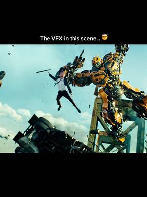For #Transformers: Dark of the Moon, @ilmvfx combined photography and digital effects to achieve this complex action sequence. Shia LaBeouf was filmed on wires in front of a bluescreen at high speed, using photography from a real location and a real car to produce a more realistic environment. The background was built from stills, and ILM animated Bumblebee’s transformation and motion while layering in CG smoke, sparks, debris, and glass to seamlessly complete the shot. 