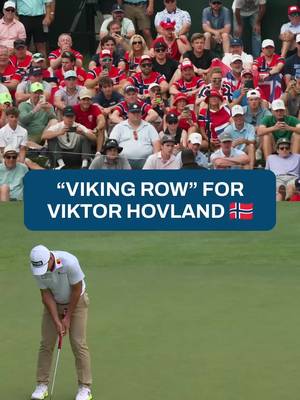A home away from home 🇳🇴  Viktor Hovland got plenty of love from the Norwegian fans surrounding the 18th green on Saturday at the Travelers Championship. #golf #PGATOUR #crowd #fans #celebration 