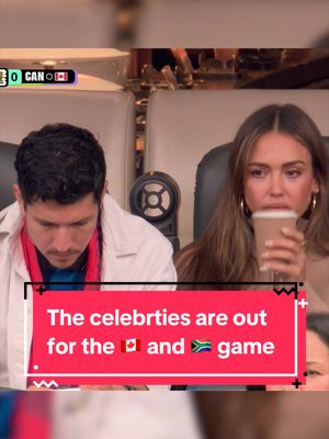 Jessica Alba and Danny Ramirez taking in the Canada and South Africa game! #FIFAWorldCup #FIFAWorldCup2026