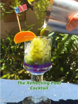 The Reflecting Pool 🦠🇺🇸💚 Inspired by the beautiful new paint job of the Lincoln Memorial Reflecting Pool, this cocktail is a super fun margarita variation in a beautiful American Flag Blue color  2oz Tequila Blanco 🇲🇽 1oz vanilla liqueur 🍨  1oz lime juice 🍋‍🟩  1oz pineapple juice 🍍  1 bar spoon matcha 🍵  Bottom Layer  1oz simple syrup 🍭 1/4tsp of blue spirulina 💙 #reflectingpool #lincolnmemorial #satire #margarita #cocktailrecipe 