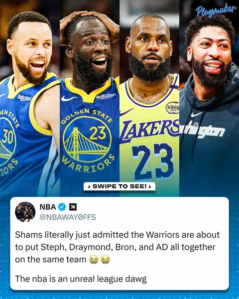 We could potentially see the Golden State Warriors put together a Big 4 this offseason consisting of Steph Curry, Draymond Green, LeBron James, and Anthony Davis… 🤯