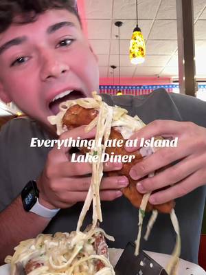 Island Lake Diner Review #islandlakediner #chickencutlet #fettuccinealfredo #foodreview #fyp 
