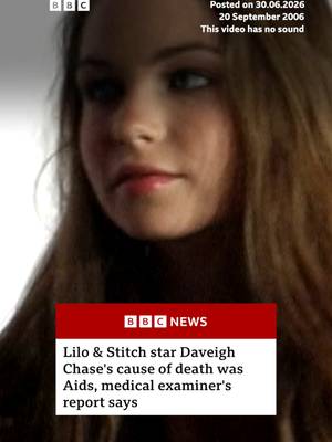 The Los Angeles County Medical Examiner also listed "chronic polysubstance use" - use of multiple drugs - under "other significant conditions", ruling Daveigh Chase's death to be "natural". #DaveighChase #LiloAndStitch #BigLove #BBCNews