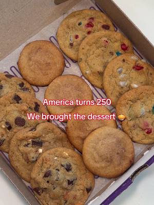 Red, white, we baked this for you Apple Pie, Campfire S'mores and Firecracker with M&ms now available in bakeries for a limited time