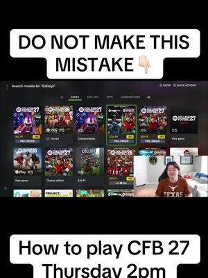 DO NOT MAKE THIS MISTAKE TRYING TO PLAY CFB 27! SHARE THIS WITH A FRIEND, BE PREPARED. #CFB27 #EaSportsCFB27 