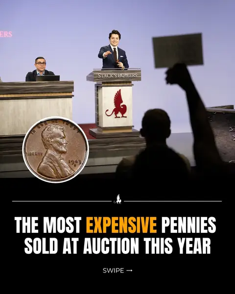 Looking back at some of the most expensive pennies sold at auction so far this year.  Among the highlights: the legendary 1943-S Lincoln cent struck in copper, which sold for $456,000, and a coveted 1969-S Doubled Die Obverse with dramatic doubling across the date and lettering.  From wartime minting mistakes to major modern errors, these pennies prove that one cent can be worth far more than face value. Which one would you add to your collection? 👀 #rarecoins 