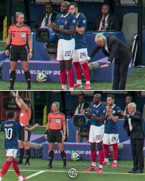 Just Didier Deschamps giving Kylian Mbappé a standing ovation. 👏🇫🇷 #Ligue1McDonalds #Ligue1 #fifaworldcup #deschamps #mbappe 