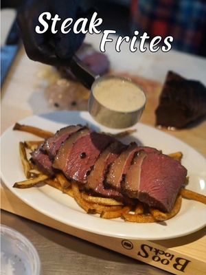Soft Opening! Steak Frites Restaurant Pop-Up @Steak Easy Pop-Up opens Wednesday at Stumbletown in Ballard from 11am-3pm. The brothers of @Ginger & Scallion, @Okonomiyaki Jiban-Ya and @secret congee have opened their 4th project. They wanted to bring casual Steak Frites to Seattle making it affordable and casual. Steaks will be served in 8oz. and 4oz. Portions ranging in price from $15-$25 to begin their soft opening.  They’re using Grass Fed Beef, cooking their fries in Beef Tallow and making complex sauces like Szechuan Au Poivre, Shitake Bourdelaise and Chimichurri. I was able to taste all three and loved all of them.  They’ll also offer poutine and Duck Frites as well.  Steak Easy is great for groups to share and it’s also great if you want to go by yourself and sit at bar and enjoy their steaks.  Steak Easy is in their soft opening, so please show some grace and enjoy the steaks.  #seattle #ballard #steak #seattletiktok #fries