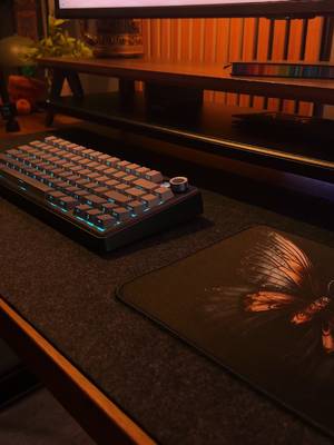 The easiest $20 upgrade the desk setup can ever get. Felt desk mat from Amazon. You don't need to spend a fortune for a premium workspace aesthetic. #desksetup #amazonfinds #workspace #deskmat #cozysetup
