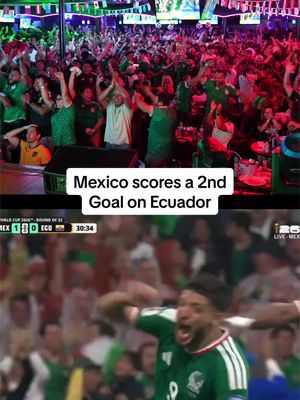 Mexico scores a 2nd goal on Ecuador and the crowd goes nuts @mexicolindo.dmv #mexico #worldcup #restaurant #watchparty #dmv 
