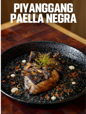 Piyanggang Paella Negra 🖤🥘 One of my favorite parts of this series is seeing just how far Filipino flavors can go while staying true to where they came from. For this dish, @ChefMiggyMoreno and I took the flavors of Piyanggang and brought them into a paella, letting burnt coconut take the place of squid ink while keeping the smoky, savory character of the original dish front and center. It’s a small nod to the shared history between Mindanao and Spain, and a reminder that Filipino food can keep evolving without losing its identity. Would you try this take on Piyanggang?