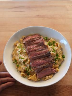 Steak Alfredo:) recipe in bio!