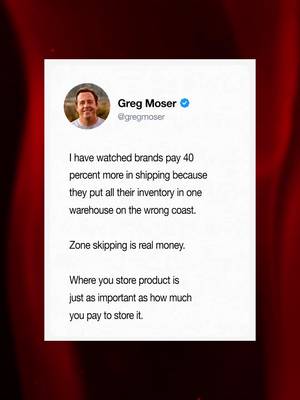 Your shipping rate is not the problem. Your warehouse location is. I have watched brands pay 40 percent more in shipping because all their inventory sat in one warehouse on the wrong coast. Zone skipping is real money. Where you store product is just as important as how much you pay to store it. Follow for more on what's actually driving your fulfillment costs.