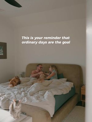 A reminder that ordinary days have always been the goal! My favorite mornings are the slow ones, where I can wake up and enjoy the little things. Like coffee with some music, or spending time in bed with my wife while the dogs rough house haha Sometimes life gets so busy and we forget to slow down and enjoy these moments, the ones that pass us by too quickly! So if you're watching this, remember to enjoy those little moments. @roomandboardfurniture  #roomandboard #sponsored