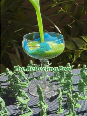 The Reflecting Pool  🇺🇸🦠💚 Inspired by the beautiful new liner on the Lincoln Memorial Reflecting Pool, this cocktail is a  tropical margarita variation in a beautiful American Flag Blue color.  I made some adjustments from the first version to have better flavor and balance.  Cocktail recipe  2oz Tequila Blanco 🇲🇽 1oz banana liqueur 🍌 1oz lime juice 🍋‍🟩 1oz pineapple juice 🍍 1/4oz simple syrup 🍭 1 pinch blue spirulina 💙 *optional* 1 bar spoon matcha 🍵 Note on color: while it is lore accurate to have algea in this cocktail, the spirulina is just there for color. You can also add matcha if you like for a deeper color, and if you enjoy that flavor. You can also use a dash of blue curaçao or food coloring to achieve the desired color  #reflectingpool #lincolnmemorialreflectingpool #satire #margarita #cocktailrecipe