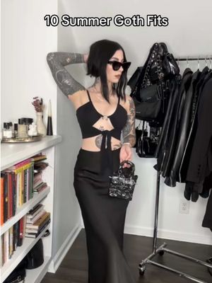 10 Summer Goth Fits for the baby bats that wear black all summer long 🌞🦇 #summergoth #softgoth #summeroutfits #concertoutfit #summergothoutfit 