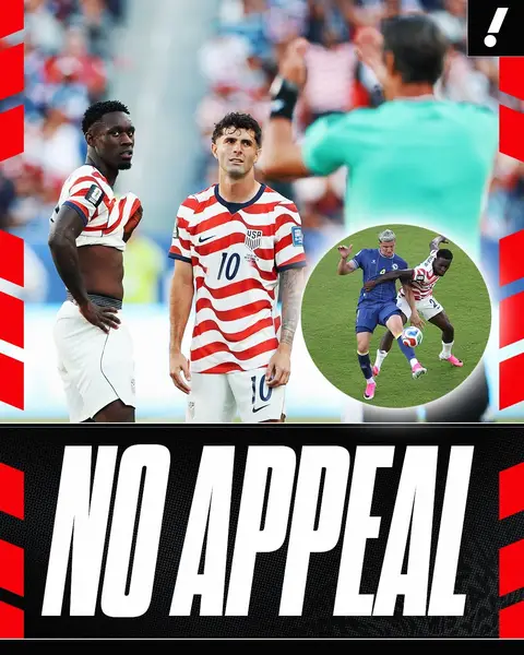 FIFA confirms there is no mechanism to appeal a World Cup red card, per The Athletic. USMNT's Folarin Balogun will miss the team's Round of 16 match vs. Belgium after being red carded in tonight's win. #Soccer #redcard #usa #controversy #worldcup 