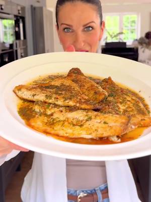 Sea Bass with Herby Pul Biber Butter. This is one of the most DELICIOUS, incredibly simple 10 minute recipes from my second cookbook - perfect for a quick summer evening’s meal, like tonight. Once you’ve made it once, you’ll be making it again and again with your eyes closed.  #melizcooks #Seabass #simplerecipe #fyp #midweekdinner