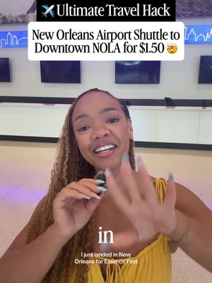Landed for ESSENCE & this saved me $50 🙌🏽 Did you know about this? Am I late to the party?! I’ve been to NOLA many times but never knew this. I had a super early flight so I had time… and since y’all love my travel hack videos I thought I should try it and tell you how it went! If you’re flying into MSY New Orleans Airport and need to get to downtown or the French quarter, this is a great option. The ride was only about 30 minutes and you can use Google Maps to plan your ride. I bought the cheap ticket at @New Orleans RTA and I’m so grateful for it! Just take the 202 bus! I had to wait 20 minutes for the bus to come but… I think the waiting was worth it. Because a $1.50 bus or shuttle ride instead of a $50+ Uber or Lyft is always worth it in my book. So is this a hidden gem or what?! Are you trying this next time you’re looking for transportation from New Orleans AirPort? I was initially looking for a shuttle but it led me to this bus. So glad I found it and I’m happy I could help y’all, too! What do we think?! I’m soooo excited for @essence @ESSENCE Festival of Culture 🥰🫶🏽 #travelcontent #travelhack #travelinfluencer #neworleans #essencefest