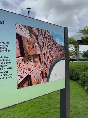Some walls hold up buildings. This one holds up history. 🇧🇧 The Builders of Barbados Wall in Golden Square Freedom Park, Bridgetown, honours generations of people whose names helped shape this island, across 600 years of story. While you're here, take a moment to search the wall and see if your surname is part of Barbados' legacy. #VisitBarbados #LoveBarbados #MyBarbados