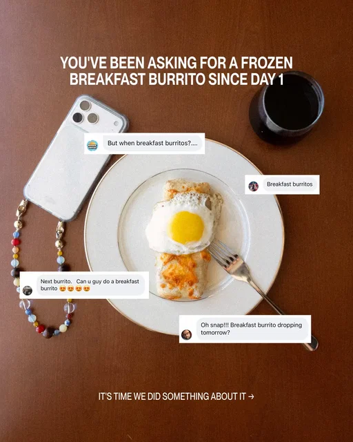 Drop your dream frozen breakfast burrito 👇