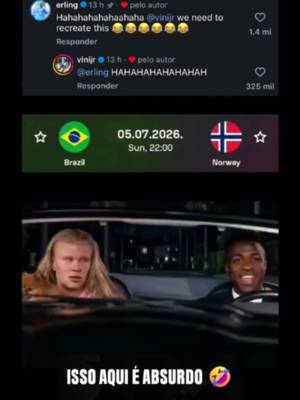 POR FAVOR, A ADM IMPLORA POR ESTE MOMENTO 🤣  O meme foi longe demais e o Haaland tá cheio de gracinha kkkkkkkkk MAS DOMINGO VAI DAR NÓS, NÃO TEM JEITO! 🇧🇷🇧🇷  🎥: stayhumblecentral 🚨 𝐒𝐄 𝐓𝐄𝐌 𝐂𝐎𝐏𝐀, 𝐄𝐒𝐐𝐔𝐄𝐂𝐄! É na CazéTV! 🤩📺  #CoberturaCazéTV #CopaNaCazéTV #Haaland #ViniJr #Brasil #Noruega #cztv02