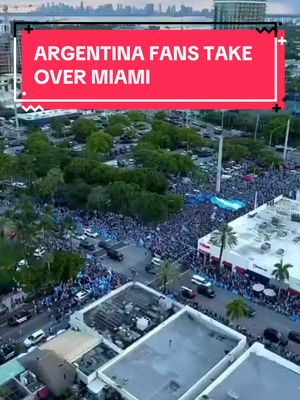 The streets of Miami are filled with Argentina fans ahead of their Round of 32 match against Cabo Verde 😳 (Via: @ultra_sports) 