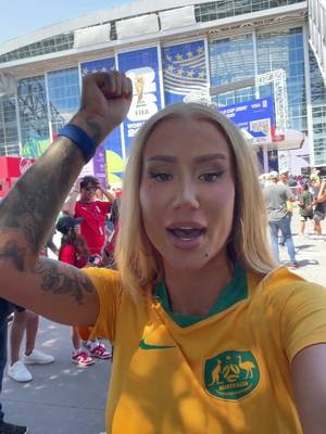 Thank you for supporting the #Socceroos in Dallas, @Iggy Azalea 🤝💚💛 🇦🇺 v 🇪🇬 - 3.7.26 - 1:00pm local 🇦🇺 v 🇪🇬 - 4.7.26 - 4:00am AEST 📱💻📺 Live on SBS & SBS On Demand #FIFAWorldCup