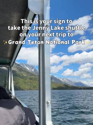 Enjoy a scenic boat ride AND shave off a few miles of hiking so you can get into the mountains faster!✨⛵️🏔️ $20/adult and $15/child (2-12) for a round-trip ticket OR $15/adult and $12/child one-way #GrandTetonNationalPark #NationalParks #JennyLake #OutdoorActivity #KateOutdoors 