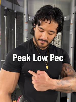 One of my favorite ways to set up low pec flys. The costal pec has good leverage even as you start to come overhead so this is a great way to bias the lower pec.  Set the cables high then drive the upper arm into the side of your pec. I’m using a weight belt to help keep me planted. Anyone that’s gone heavy on any sort of standing press or fly knows the weight starts to pull ya back once it gets heavy enough.  Train like me! Make better gains. Join my 3-5 day programs. Find them in my bio! -Exercise videos and set up instructions  -Alternative exercises  -Form checks (by me!) -Ask me questions in the team chat  -Track progress in app  And more!